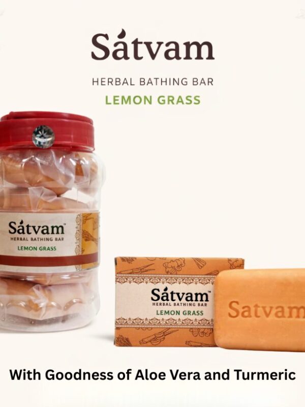 Satvam Herbal Bathing Bar – LEMONGRASS (pack of 7 * 75g)