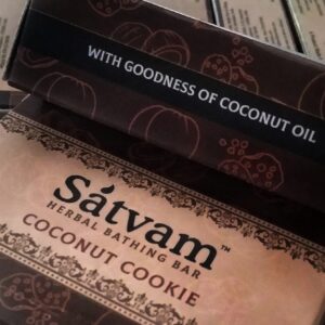 Satvam Herbal Bathing Bar COCONUT COOKIE pack of 6 (75gm x 6)