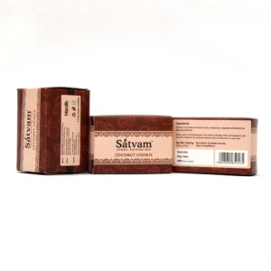 Satvam Herbal Bathing Bar COCONUT COOKIE Dual Pack (75gm x 2)