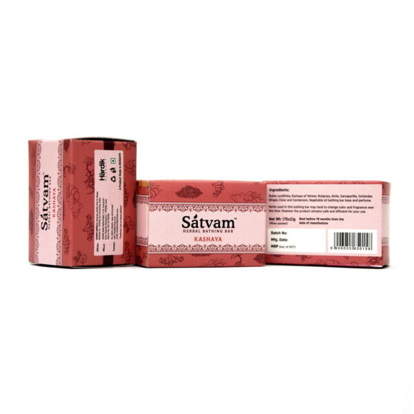 Satvam Herbal Bathing Bar KASHAYA Dual Pack (75gm x 2) - Image 3