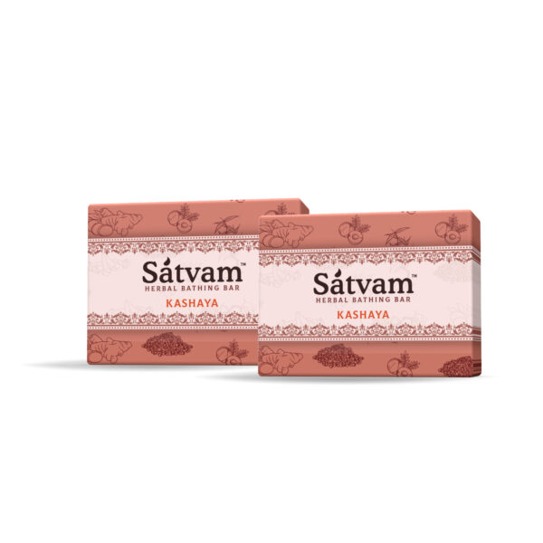 Satvam Herbal Bathing Bar KASHAYA Dual Pack (75gm x 2) - Image 2