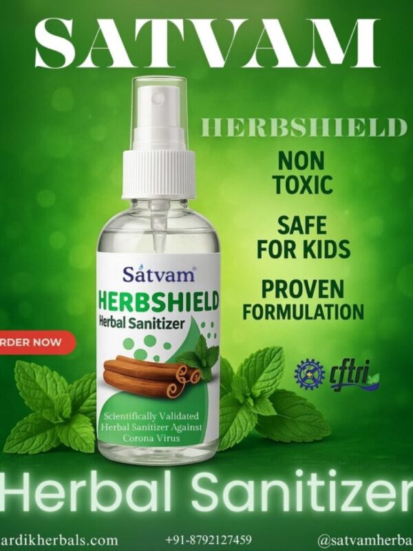Satvam Herbshield Herbal Sanitizer – 100ml